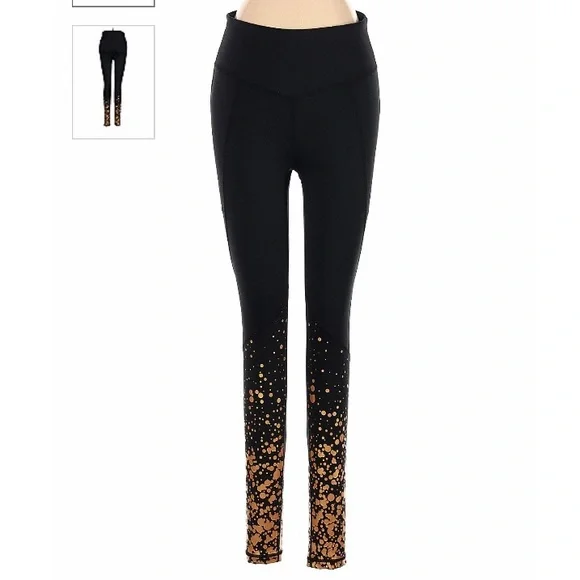 Orangetheory Pants Jumpsuits Orangetheory Gold and Black Leggings Color Black Gold Size S I Am A Posher s Closet